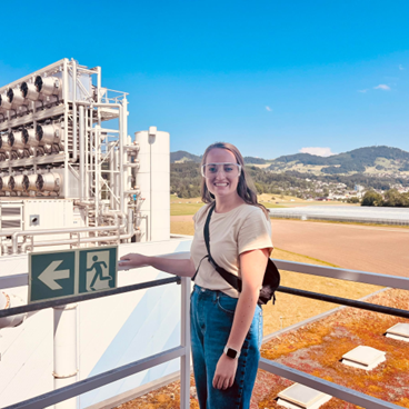 Photo of Hannah Holmes at a direct air capture facility